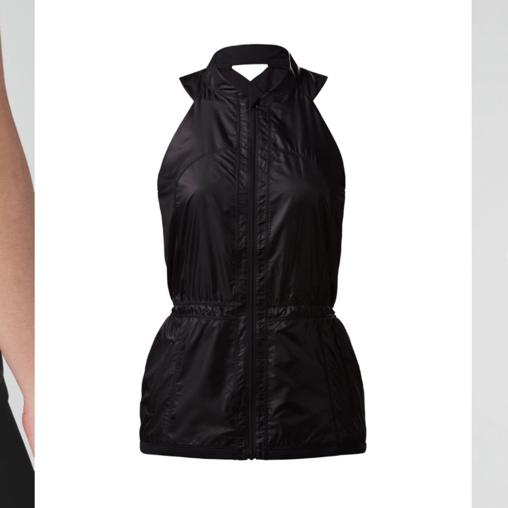 lululemon athletica Black Lightweight Zip-Front Halter Vest 2 0
